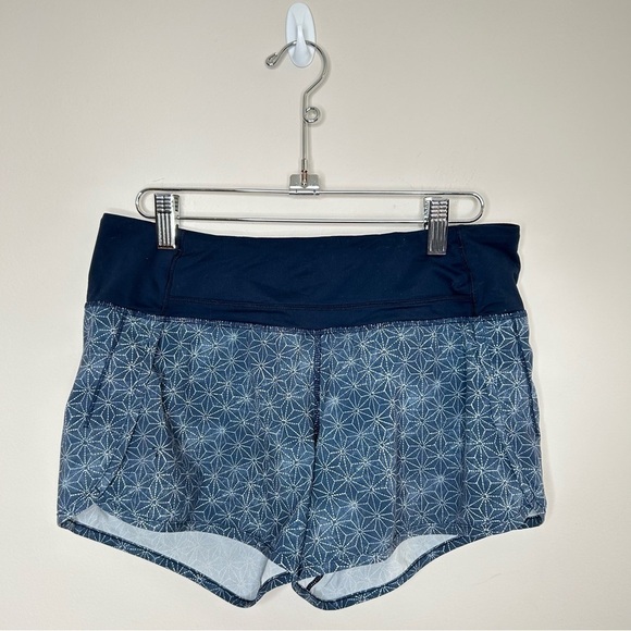 Lululemon Run Times Short 4way Stretch Sashico Star Inkwell Ghost Blue Size 4 - Picture 2 of 7